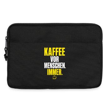 Kaffee vor Menschen Immer - Laptoptasche 13" - Schwarz - Vorne