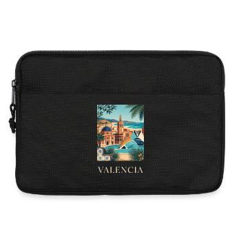 Valencia Coastal Architecture Spain Travel Poster - Laptop bag 13" - black - Front