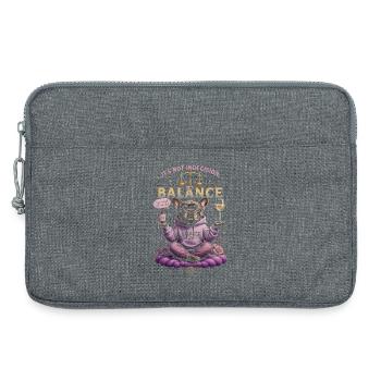 Bulldog Zen Humor – Waage-Tierkreis - Laptoptasche 13" - Grau meliert - Vorne