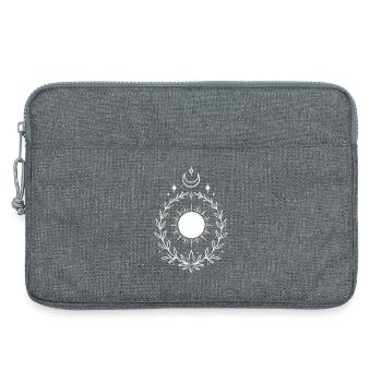 Midsummer Sun – Moon and Star Symbol - Laptop bag 13" - heather grey - Front