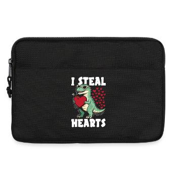 Cœur rétro design de la Saint-Valentin Amour - Sacoche pour ordinateur portable 13 pouces - noir - Devant