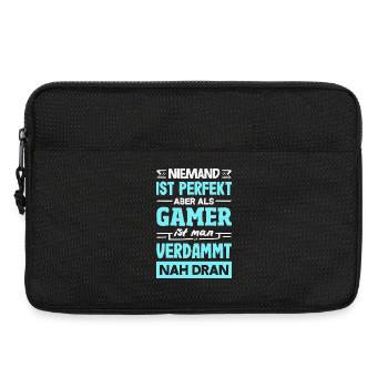 Niemand Ist Perfekt Aber Als Gamer Nah Dran Zocker - Laptoptasche 13" - Schwarz - Vorne