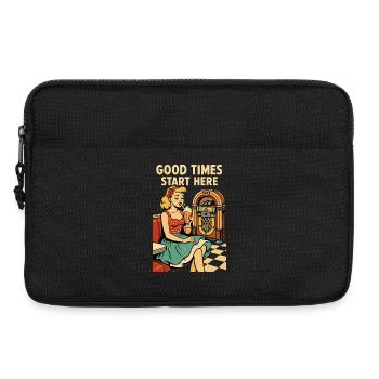 Retro 50s Diner Pin-Up Girl Milkshake Poster - Laptop bag 13" - black - Front