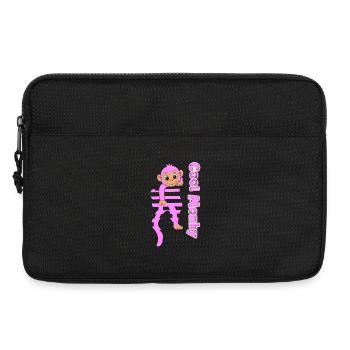 Pink Monkey Climbs Glitter - Laptop bag 13" - black - Front