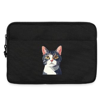 Katzenporträt im Vektorstil - Laptoptasche 13" - Schwarz - Vorne