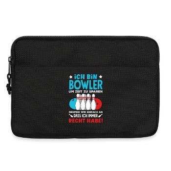 Bowling Spruch Bowler Kegeln Spieler - Laptoptasche 13" - Schwarz - Vorne