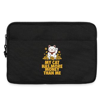 Mon chat a plus d’argent que moi - Sacoche pour ordinateur portable 13 pouces - noir - Devant