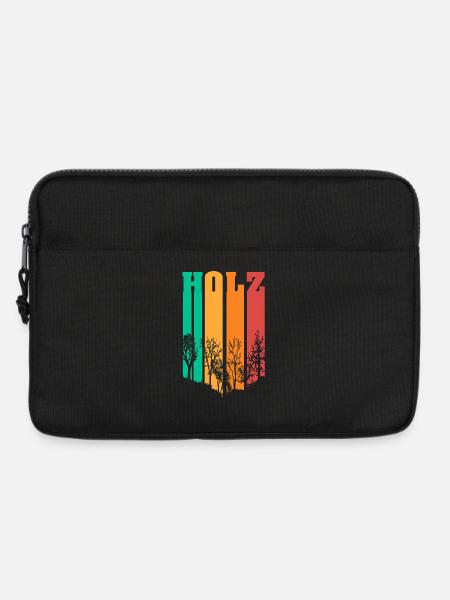 Holzwald Silhouette Farbverlauf - Laptoptasche 13" - Schwarz