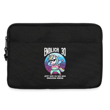 Endlich 30 Einhorn Geburtstag - Laptoptasche 13" - Schwarz - Vorne