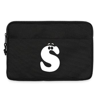 Large S Style Print | Letter S funny S logo - Laptop bag 13" - black - Front