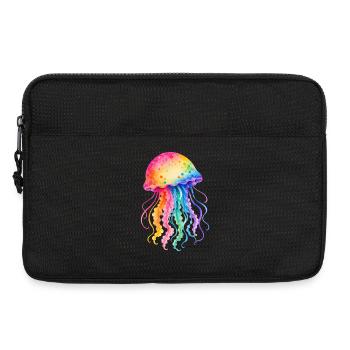 Colorful Jellyfish Watercolor Illustration - Laptop bag 13" - black - Front