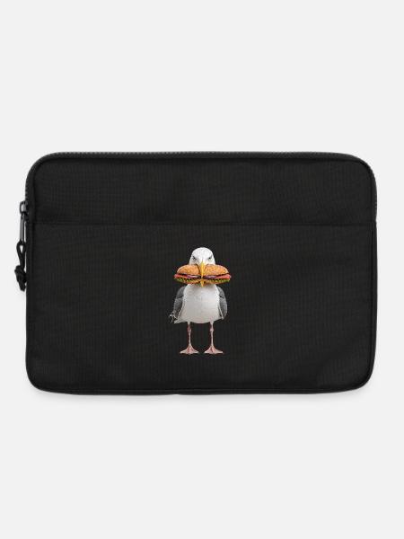 Silbermoewe-mit-Fischbroetchen - Laptoptasche 13" - Schwarz