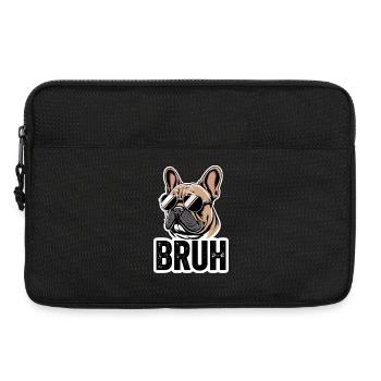Mec, le mème du bouledogue français avec des lunettes de soleil - Sacoche pour ordinateur portable 13 pouces - noir - Devant