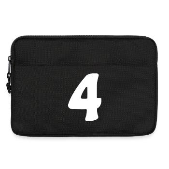 Vier: Minimalistische Ziffer 4 | Vierter - Laptoptasche 13" - Schwarz - Vorne