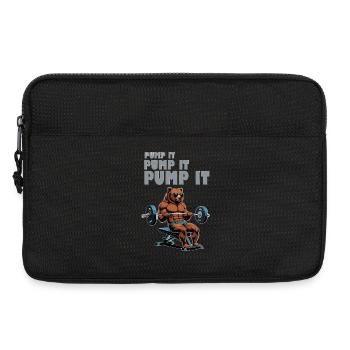 Powerbär im Fitness-Look - Laptoptasche 13" - Schwarz - Vorne
