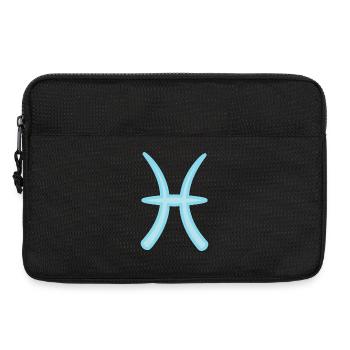 Fische-Tierkreiszeichen Pastellblau - Laptoptasche 13" - Schwarz - Vorne