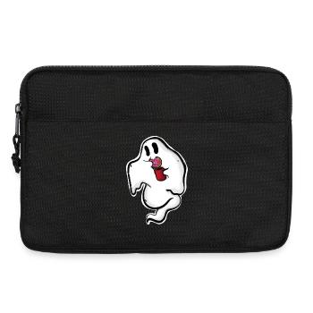 Ghost with donut and cup - Laptop bag 13" - black - Front