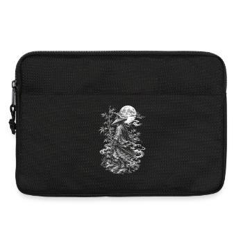 Japanese Samurai Ronin with Straw Hat and Katana - Laptop bag 13" - black - Front