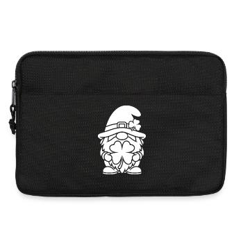 Nain chanceux avec trèfle - Sacoche pour ordinateur portable 13 pouces - noir - Devant