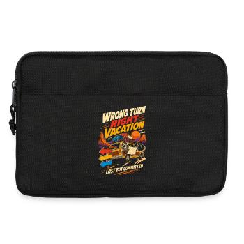 Mauvais tournant, bon chemin, humour de voyage en route de vacances - Sacoche pour ordinateur portable 13 pouces - noir - Devant