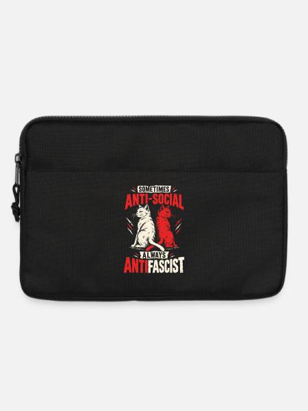 Antifascist Cats – Sometimes Antisocial - Laptoptasche 13" - Schwarz