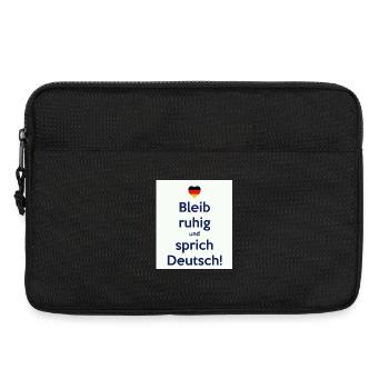 Bleib ruhig und sprich Deutsch! - Laptoptasche 13" - Schwarz - Vorne