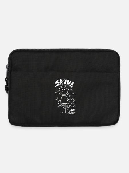 Dampf Sauna Strichmännchen - Laptoptasche 13" - Schwarz
