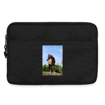Pferde T-shirt Geschenk Reiter  - Laptoptasche 13" - Schwarz - Vorne