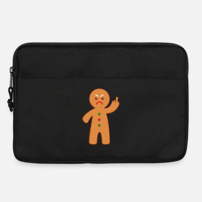 Lebkuchenmann Stinkefinger Mittelfinger - Laptoptasche 13" - Schwarz