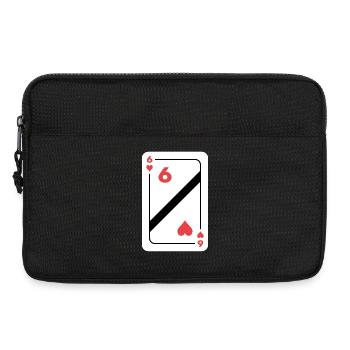 Coeur Six Carte à jouer Carte de poker - Sacoche pour ordinateur portable 13 pouces - noir - Devant