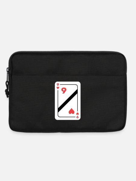 Heart Nine Playing Card Poker Card - Laptop bag 13" - black