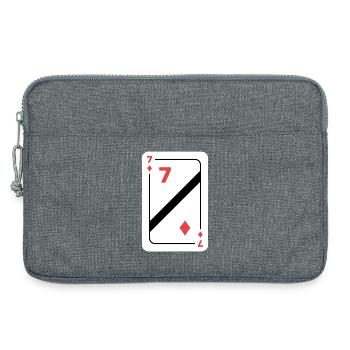 Karo Sieben Spielkarte Pokerkarte - Laptoptasche 13" - Grau meliert - Vorne
