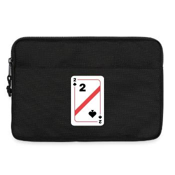 Pique Deux Carte à jouer Carte de poker - Sacoche pour ordinateur portable 13 pouces - noir - Devant