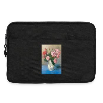 Painting - Painting with Roses in vase. - Laptop bag 13" - black - Front
