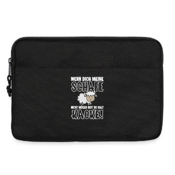 Wenn Dich Meine Schafe Nicht Mögen Bist Du Halt.. - Laptoptasche 13" - Schwarz - Vorne