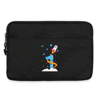 1. Anniversaire bébé enfant fusée - Sacoche pour ordinateur portable 13 pouces - noir - Devant