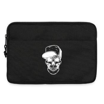 Crâne graffiti avec casquette de baseball - Sacoche pour ordinateur portable 13 pouces - noir - Devant