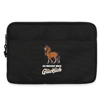 Islandpferde Statement Pferdeliebe Pferdenarr - Laptoptasche 13" - Schwarz - Vorne