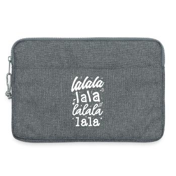 LaLa La Pattern Musical Script T-Shirt - Laptoptasche 13" - Grau meliert - Vorne