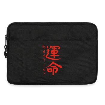 Kanji japonais rouge pour le mot destin - Sacoche pour ordinateur portable 13 pouces - noir - Devant