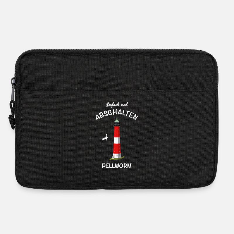 Kultiger Leuchtturm Pellworm, Nordsee, Abschalten - Laptoptasche 13" - Schwarz