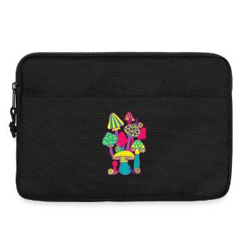 Colourful mushroom drifts in neon colours - Laptop bag 13" - black - Front