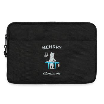 Mehrry Christmehs, Weihnachten, kultiger Wolf - Laptoptasche 13" - Schwarz - Vorne