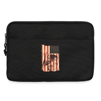 Drapeau des États-Unis avec crâne - Sacoche pour ordinateur portable 13 pouces - noir - Devant