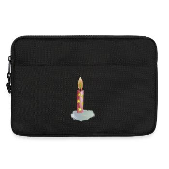Handgezeichnete Geburtstagskerze mit Sternen - Laptoptasche 13" - Schwarz - Vorne
