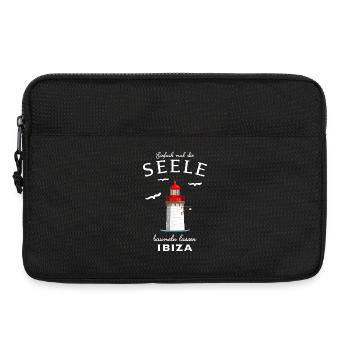 Ibiza , Leuchtturm im Hafen, Seele baumeln lassen - Laptoptasche 13" - Schwarz - Vorne