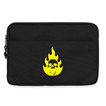 Crâne et flamme jaune - Sacoche pour ordinateur portable 13 pouces - noir - Devant