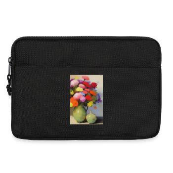 Flowers and butterfly - Laptop bag 13" - black - Front