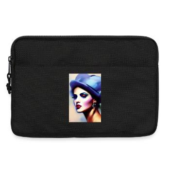 Belle femme avec chapeau - Sacoche pour ordinateur portable 13 pouces - noir - Devant