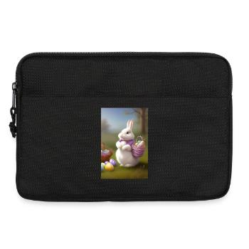 Lapin de Pâques avec œufs de Pâques - Sacoche pour ordinateur portable 13 pouces - noir - Devant